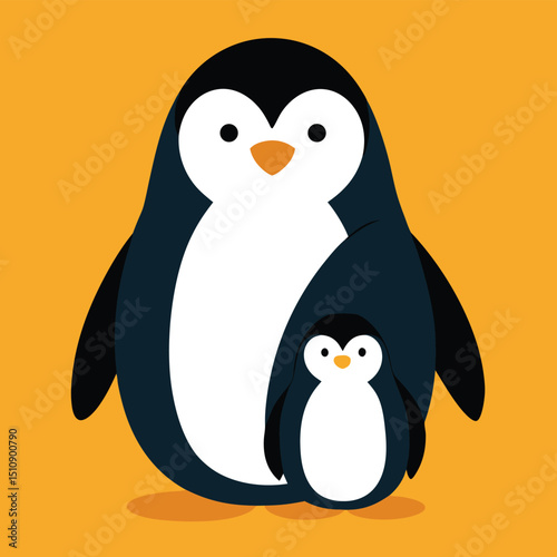 simple cute penguin outline vector outline shape, simple black and white penguin shape
