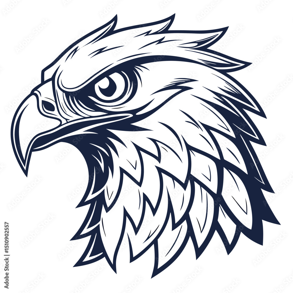 Fototapeta premium Eagle emblem black on white 