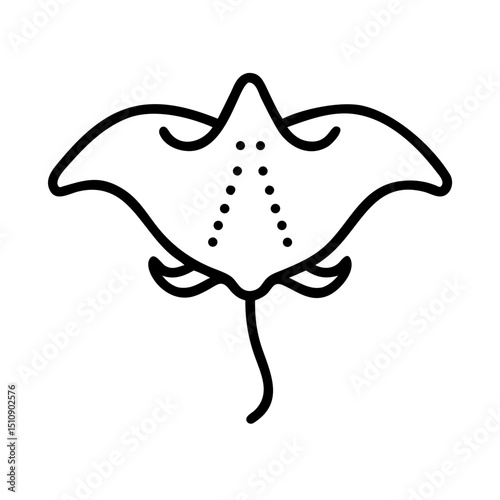 Line art walrus illustration on white background  