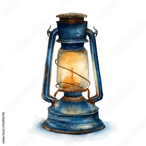 Lantern, watercolor clipart vector, high quality, isolated on a white background.