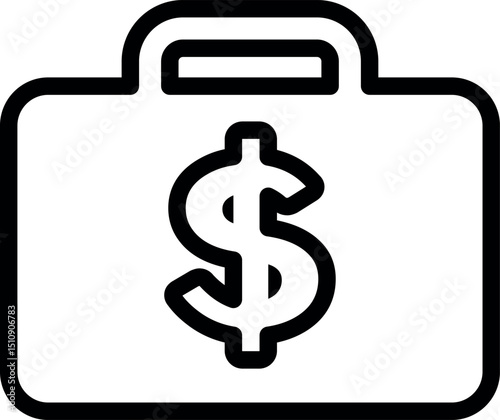 money suitcase isloated on a white background