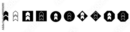 Up arrow vector icon set. scroll illustration sign collection. Direction symbol or logo.