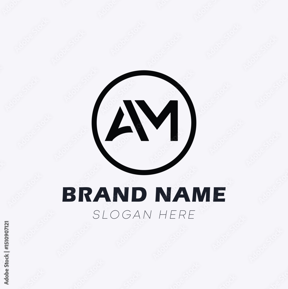 Modern AM Monogram Logo Vector Modern AM Monogram Logo Vector