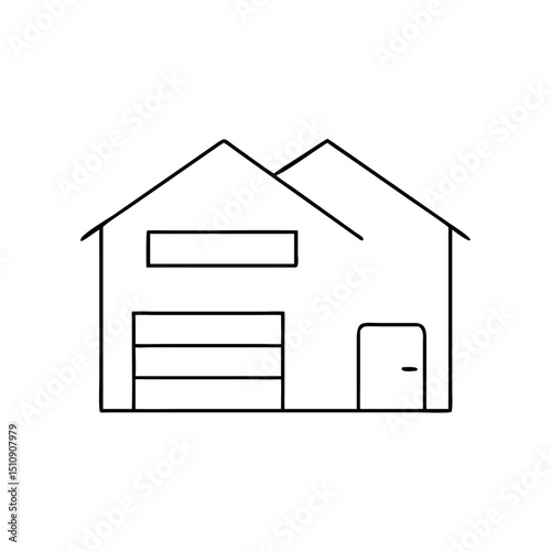 Garage house vector icon for real estate, construction, and home improvement marketing