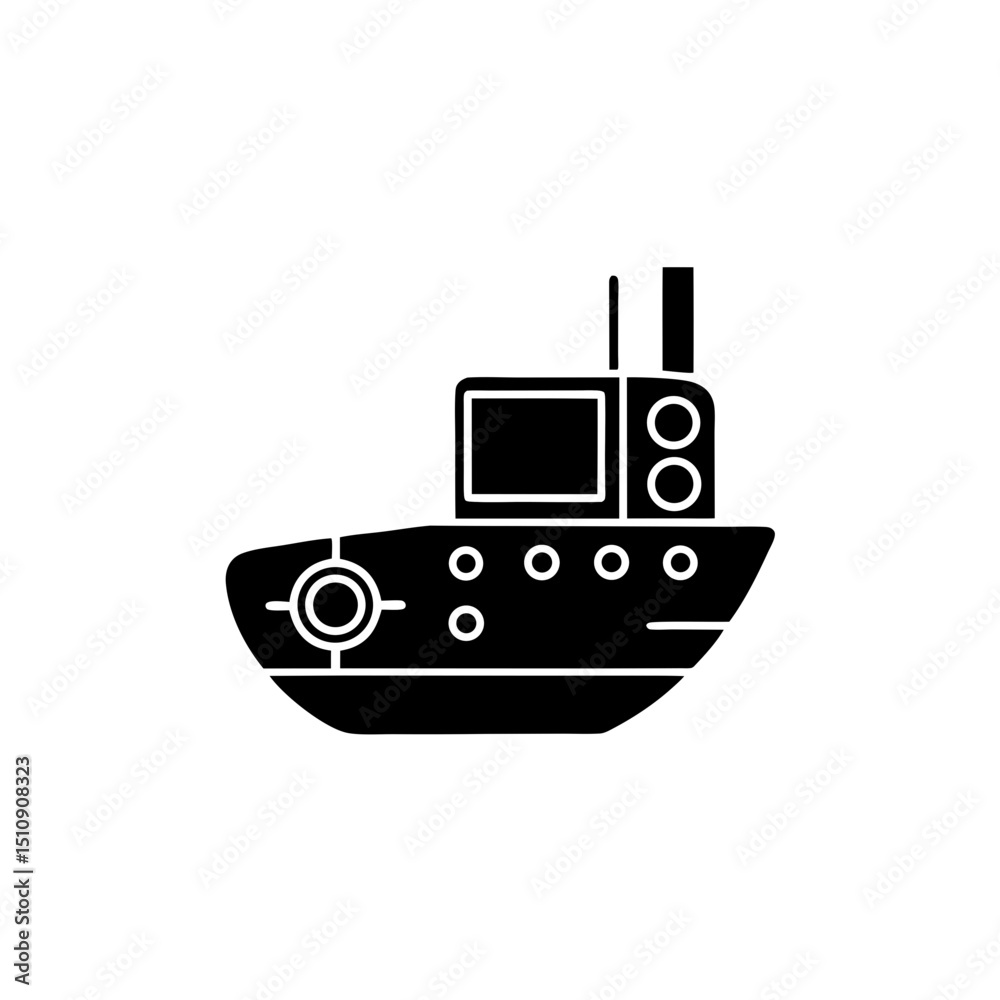 Obraz premium creative details cargo ship icon vector illustration 
