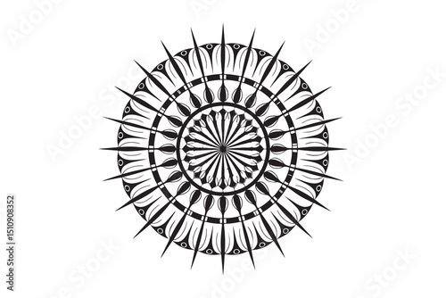 Mandala design silhouette art vector on white background