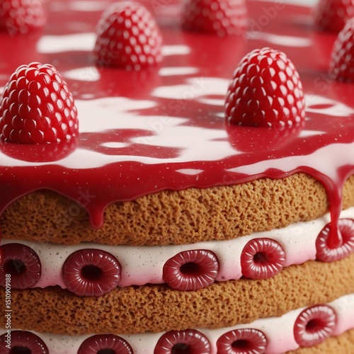 Excellent close up of cake texture, high resolution, full depth of field, with room for text.