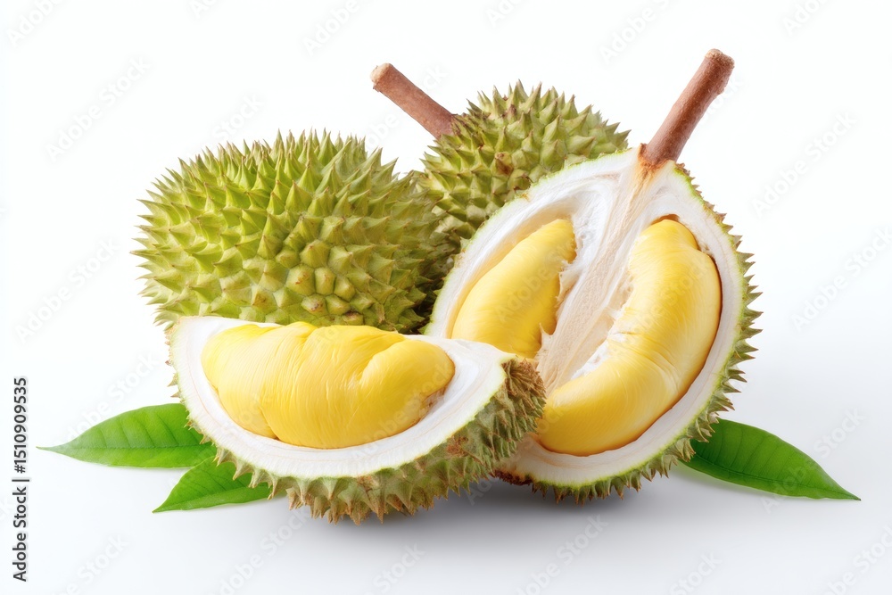 Obraz premium Durian fruit on white background
