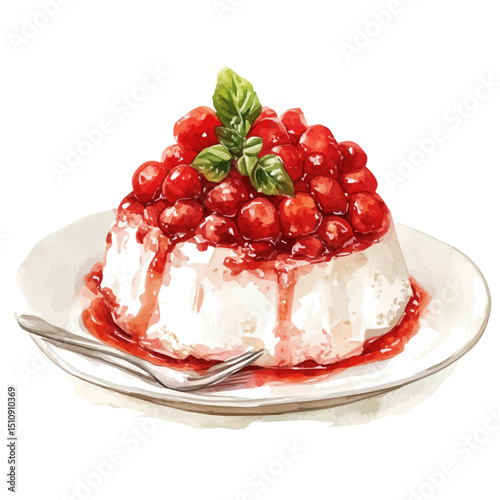 watercolor of Knafeh, vector high quality, isolated on a white background.