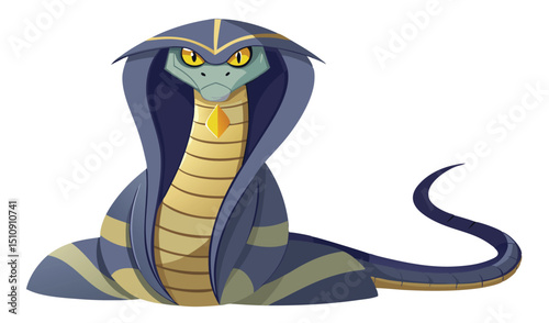 Cartoon cobra snake wearing a hooded robe