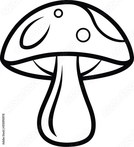 mushroom silhouette, round cap, forest fungi
