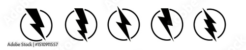 Lightning icon set. electric icon vector. power icon. energy sign