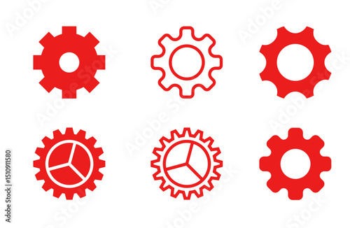 Gear set. Black gear set. Gear setting vector icon. Gear wheel isolated on white background