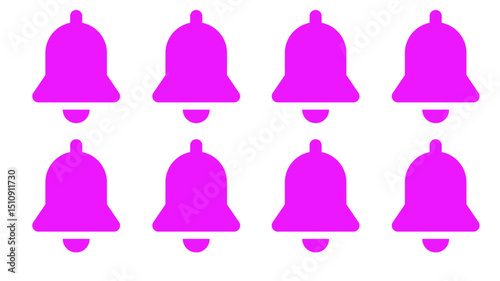 Notification bell icon set. Incoming inbox message. Ringing bells. Vector.
