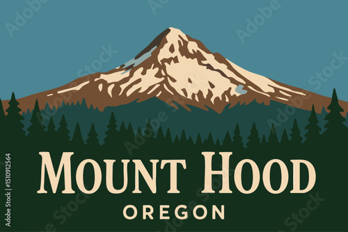 Mount Hood in Oregon with Lush Green Forests