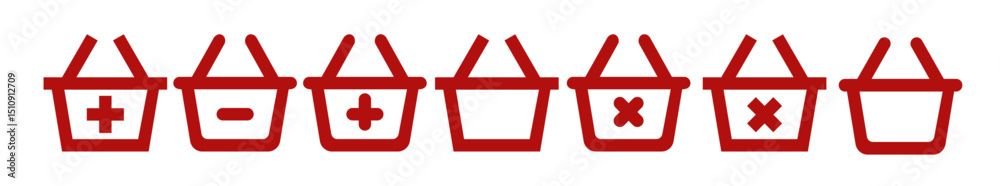 Fototapeta premium Shopping basket icons set. Shopping cart icons. Flat style. Vector icons