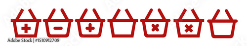 Shopping basket icons set. Shopping cart icons. Flat style. Vector icons
