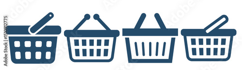 Shopping cart. Supermarket basket vector set