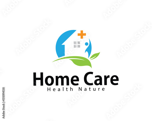 home care logo creative design concept nature health people