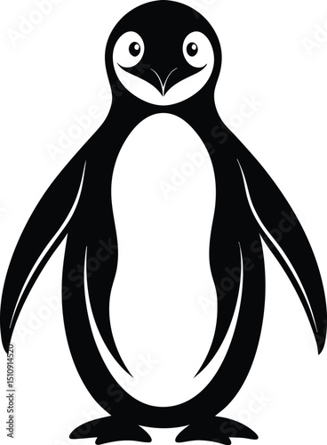 penguin silhouette, standing pose, arctic bird
