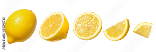 Wallpaper Mural Lemon and slices isolated on white background Torontodigital.ca