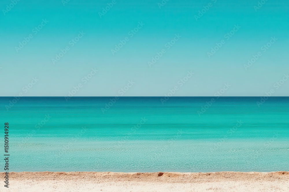 Fototapeta premium Cloudy blue sky is moving towards the horizon over the blue surface of the sea