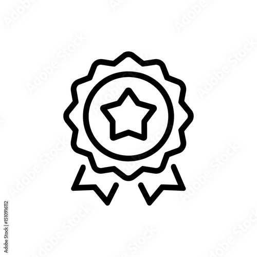 Achievement badge icon, Award medal icon sign