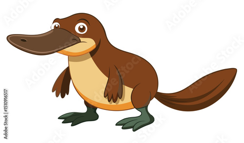 Adorable cartoon platypus illustration