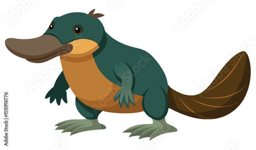 Cartoon platypus illustration for children s book