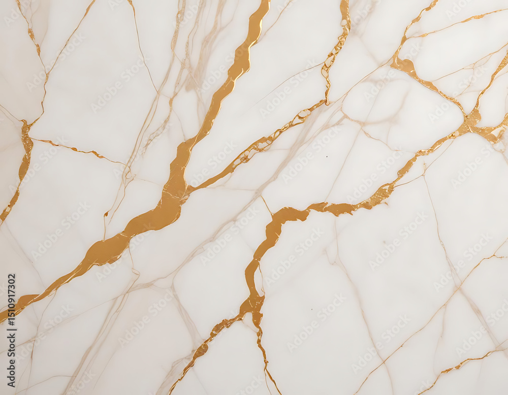 Fototapeta premium Beige Marble Texture with Golden Veins 