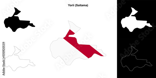 Yorii (Saitama) outline map set