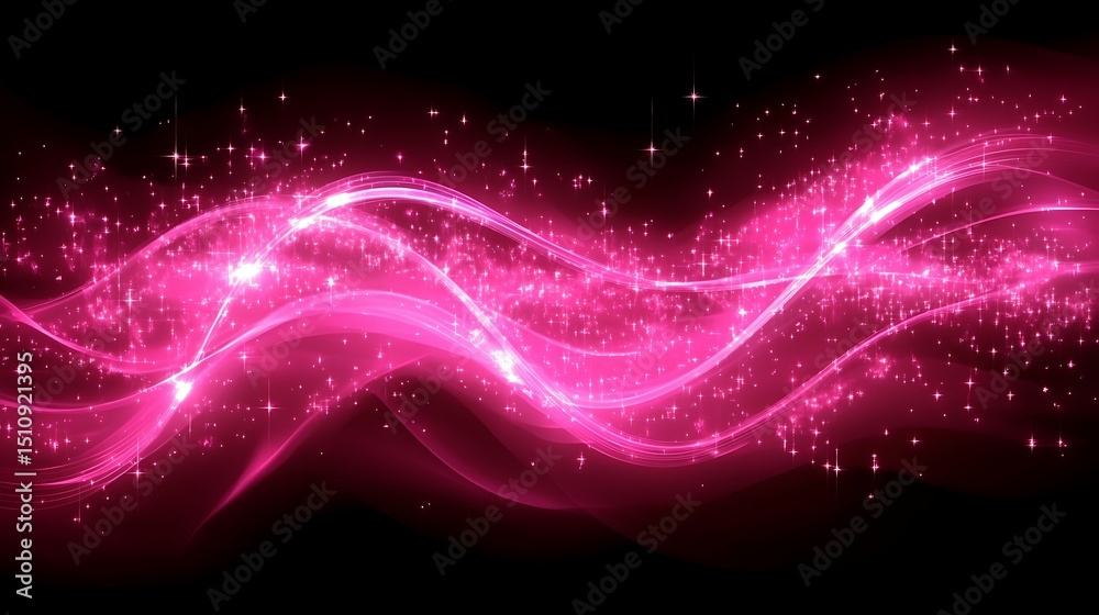 Obraz premium Abstract pink glowing waves