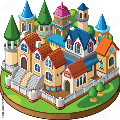 House Building Vector Set – Hand Drawn Residential Architecture Illustrations

