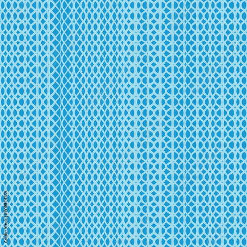 Crazy loop pattern backdrop wrapping paper. Doodle net vector seamless tile in blue.