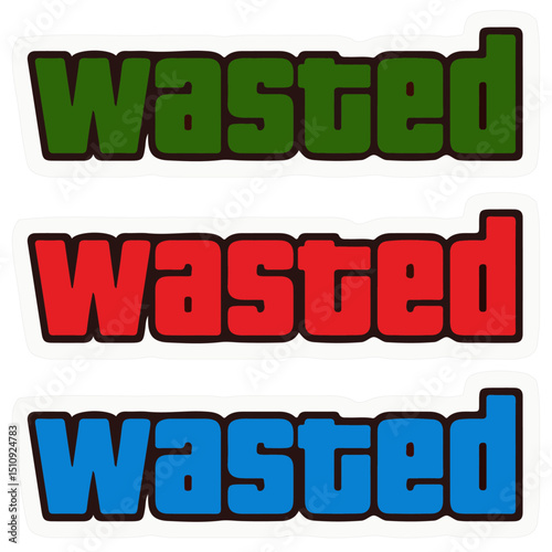 Wasted Text Design – Edgy Typography for Apparel and Digital Stickers. 