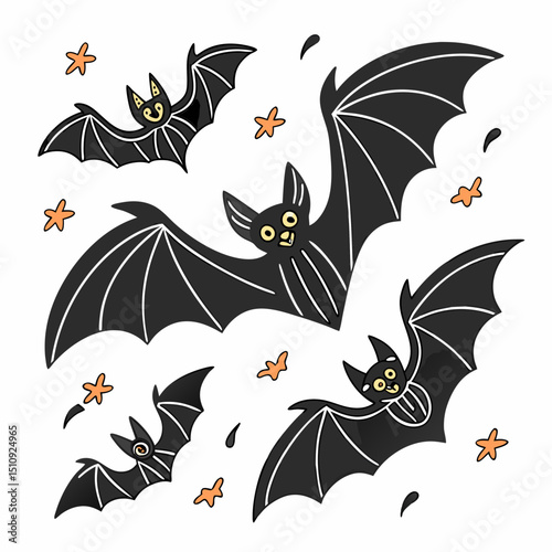  halloween bats silhouettes