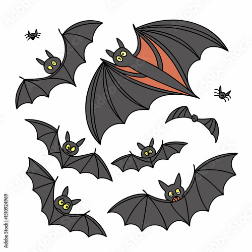  halloween bats silhouettes