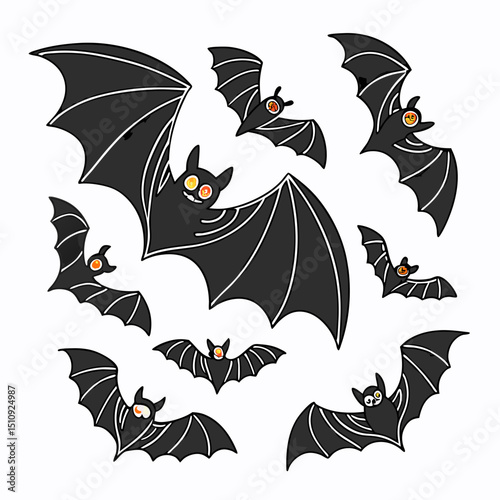  halloween bats silhouettes