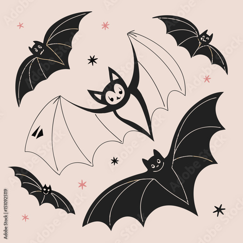  halloween bats silhouettes