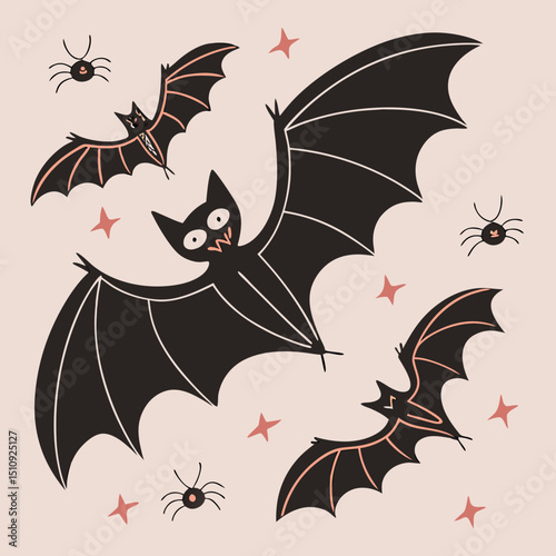  halloween bats silhouettes