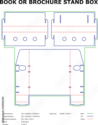 Professional Diecut Design Template for Cardboard Box Packaging and Display Stand