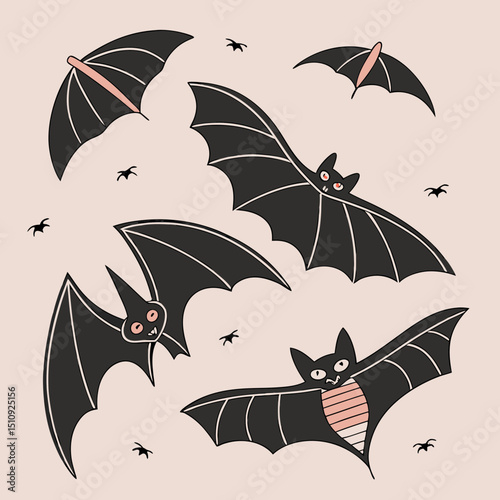  halloween bats silhouettes