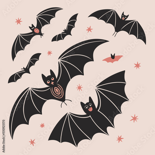  halloween bats silhouettes