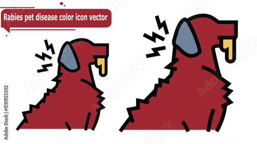 Rabies pet disease color icon vector