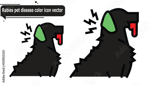 Rabies pet disease color icon vector
