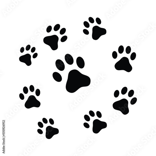 animal paw prints vector