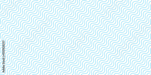 Seamless pattern of blue waves. Arranged with a certain rhythm. Eps10