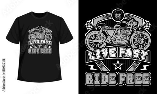 Live fast ride free Bike Motorcycle t-shirt 