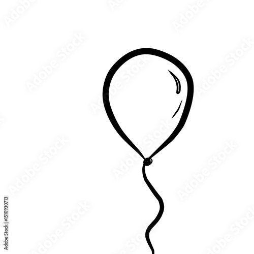 Vector illustration of a black balloon