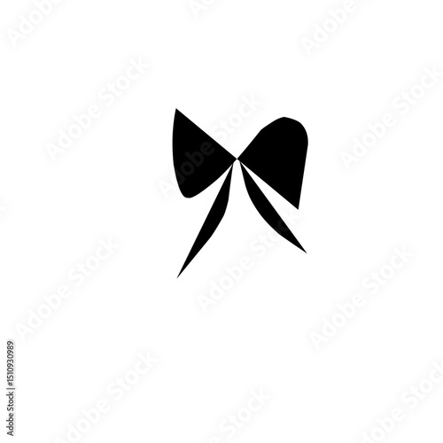 A simple line drawing of black ribbon	